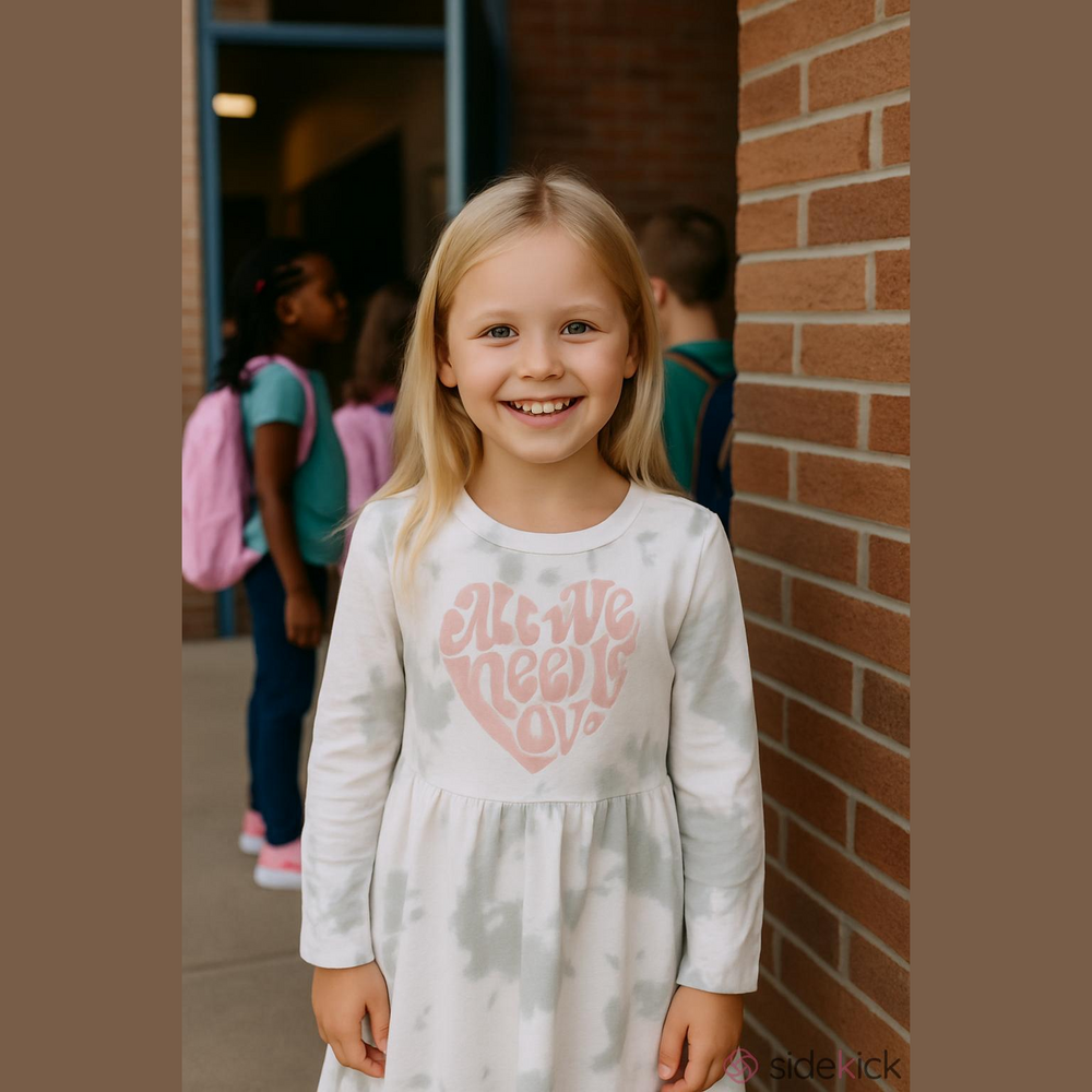 NWT Grayson Thread Girl's Long Sleeve Tie Dyed Fleece Dress Size S